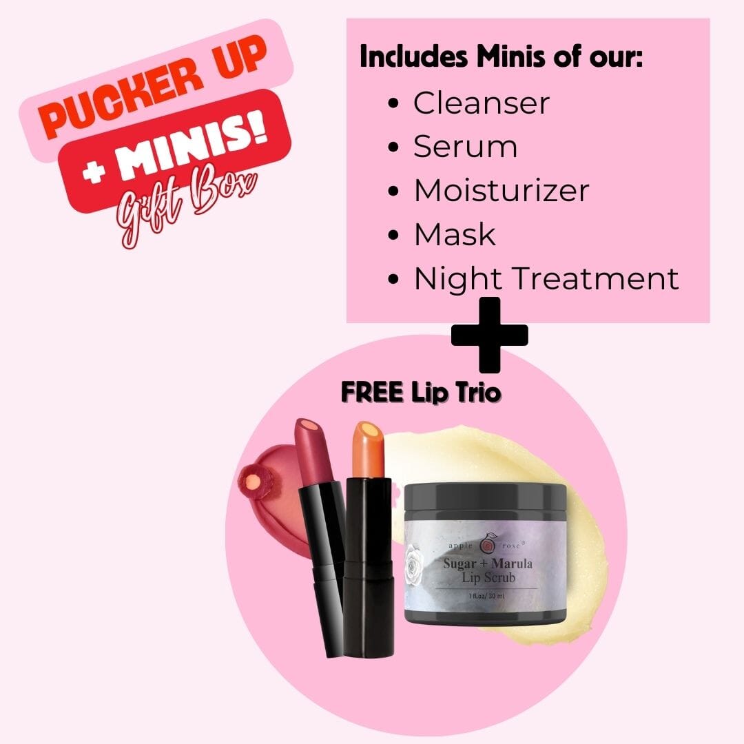 Pucker Up + Minis Valentine Gift Set from Apple Rose Beauty natural and organic skin care and organic beauty